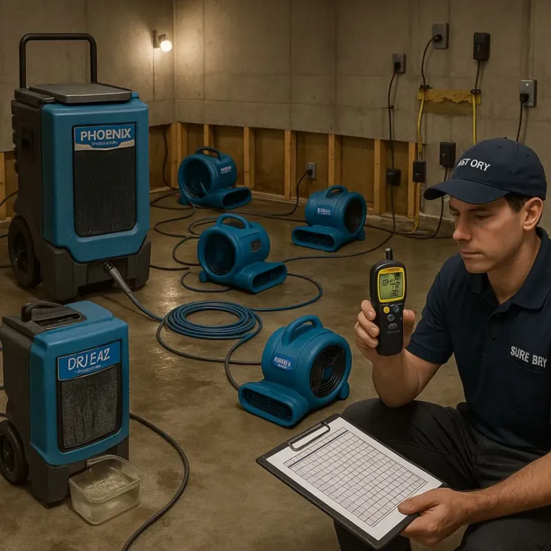 Structural Drying and Dehumidification process in Waller County, TX